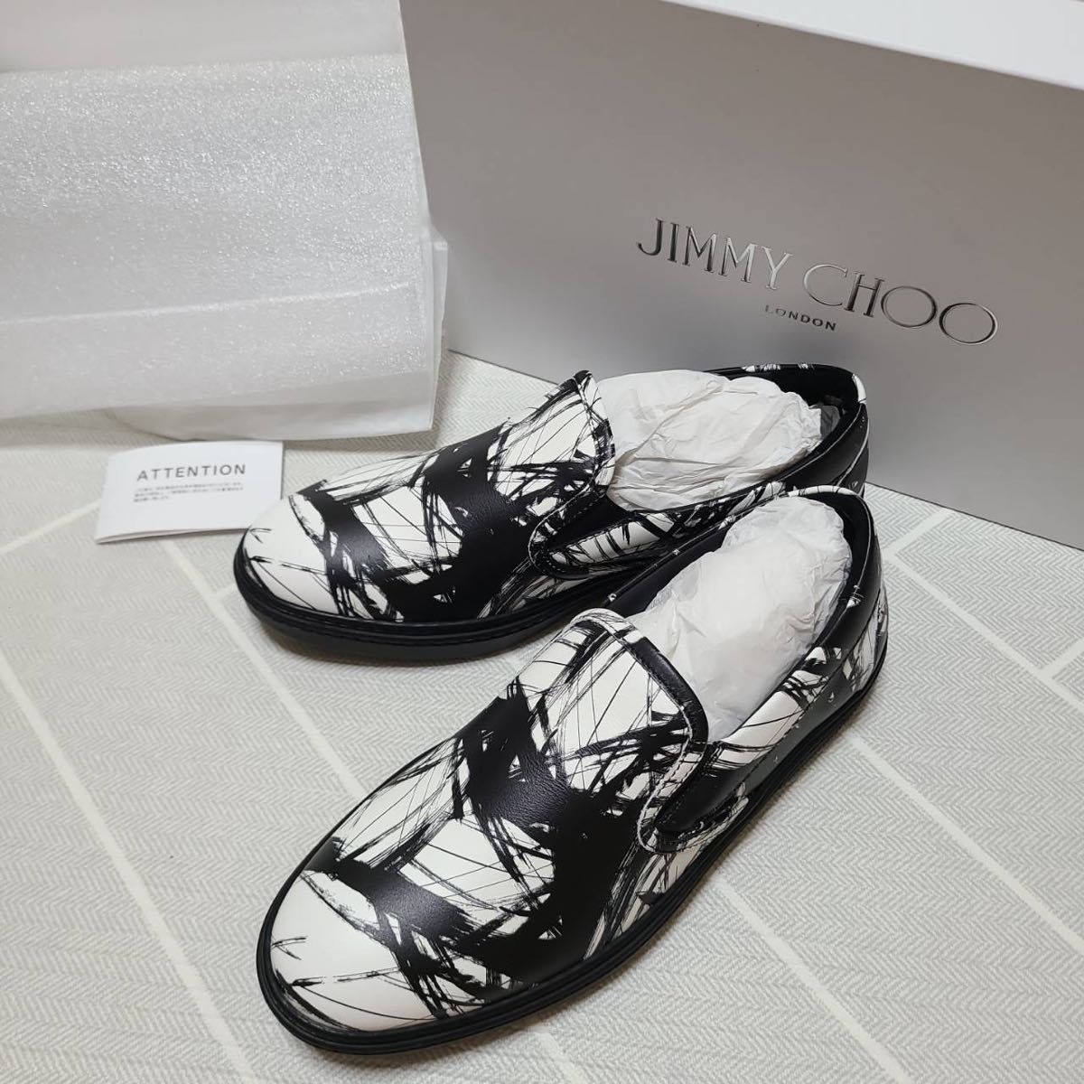 新品未使用 JIMMY CHOO ジミーチュウ スリッポン スニーカー 白 黒