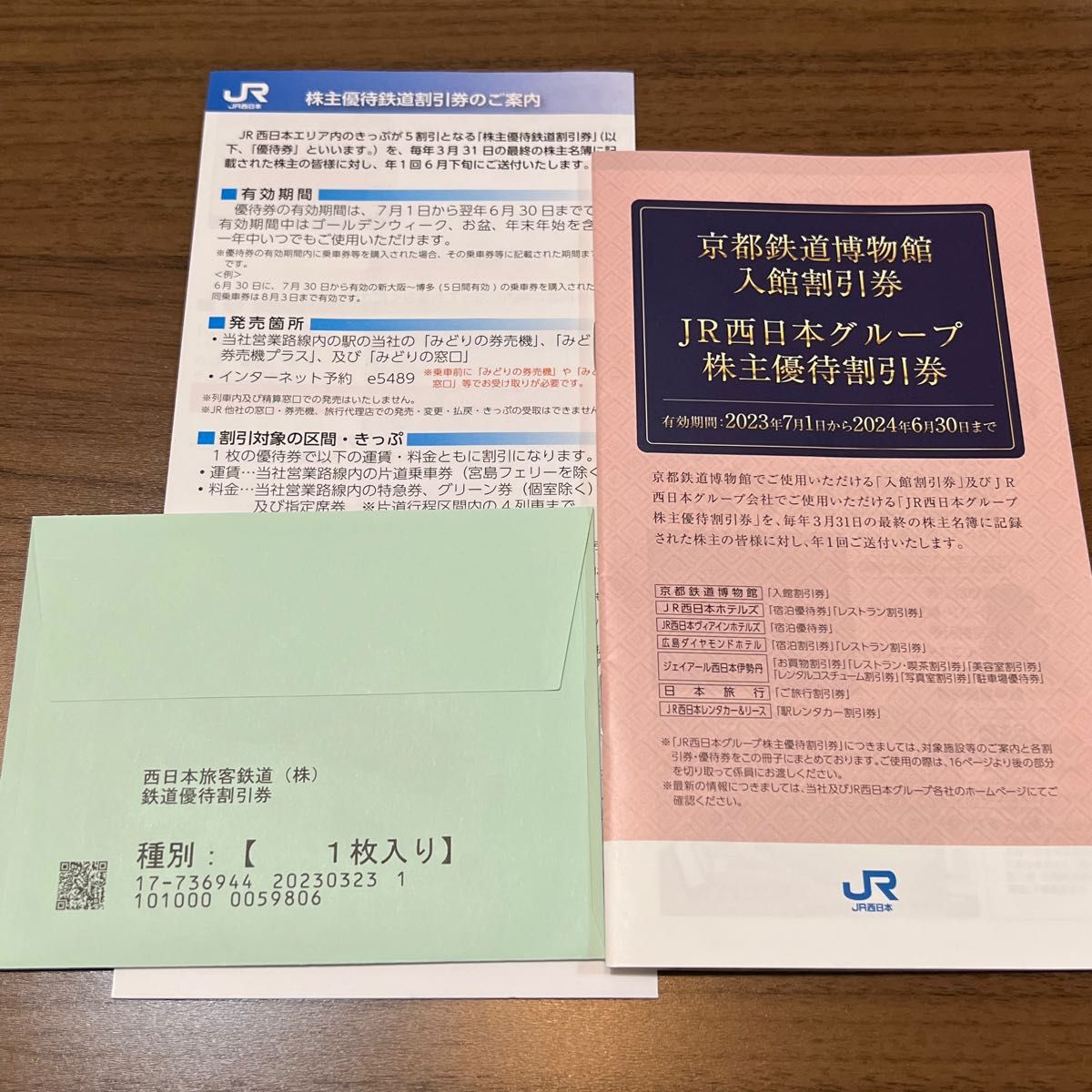 JR西日本株主優待鉄道割引券 1枚 株主優待割引券1冊|Yahoo!フリマ(旧