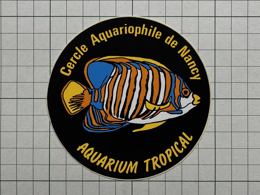  Франция старый стикер :AQUARIUM TROPICAL тропическая рыба аквариум тропический si Gris toenzeru рыба Vintage +Ca