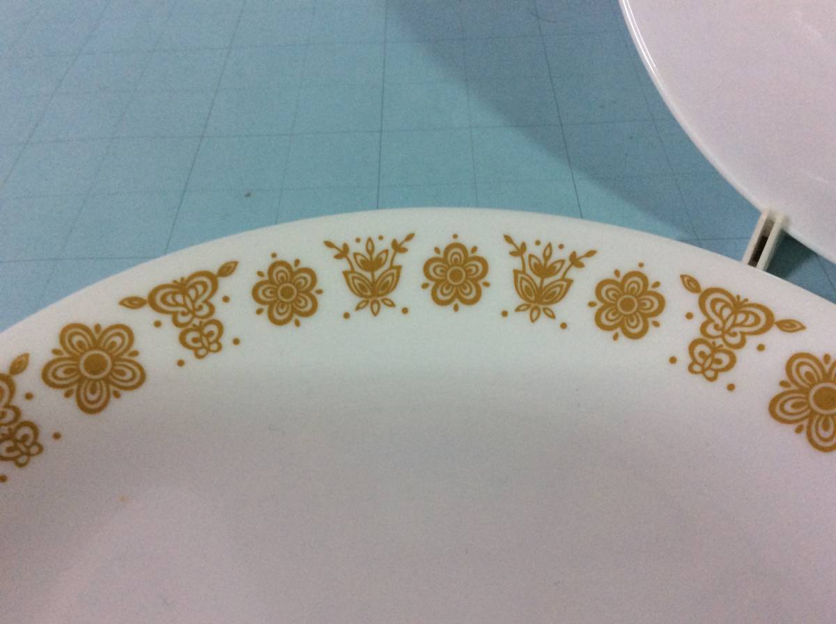 [OLD CORELLE] Old ko направляющие / бабочка Gold / обеденная тарелка /2 шт. комплект /Mi/ Mid-century 