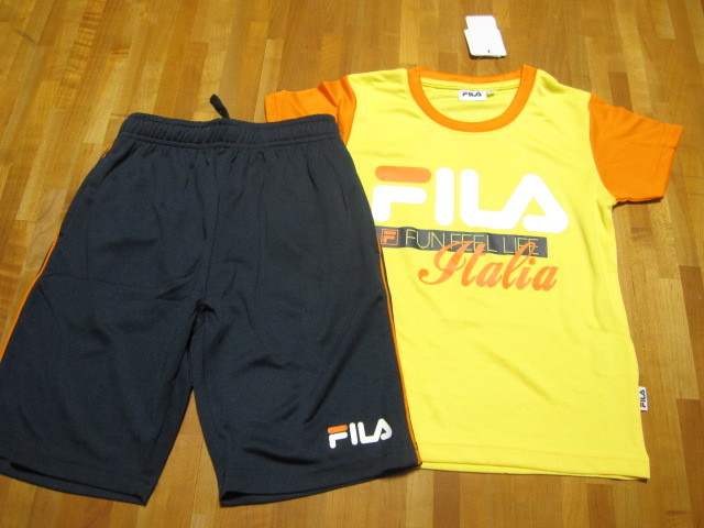 *送料無料*新品*150*FILA*上下Set*オレンジ×ネイビー*吸汗速乾*半袖半パン*テニス*スポーツ*フィラ*_画像1