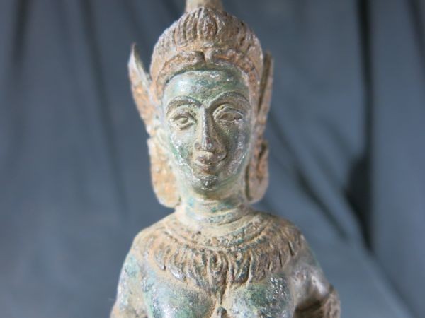 ヤフオク! - A 古青銅仏像 東南アジア 金箔 鍍金 仏教 仏像 如来 