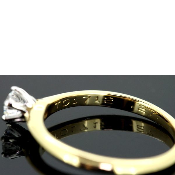 ティファニー ソリティア 0.27ct ダイヤモンド リング E-VS1 K18YG