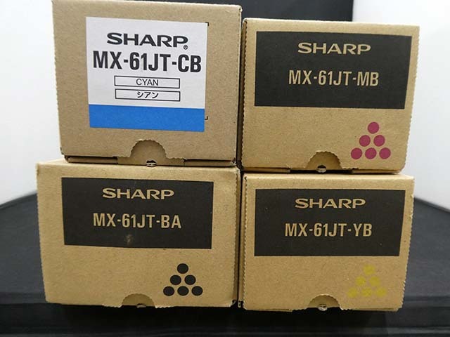 ゴシック ヤフオク! シャープ 純正トナー MX-61JT-B... - 4色セット