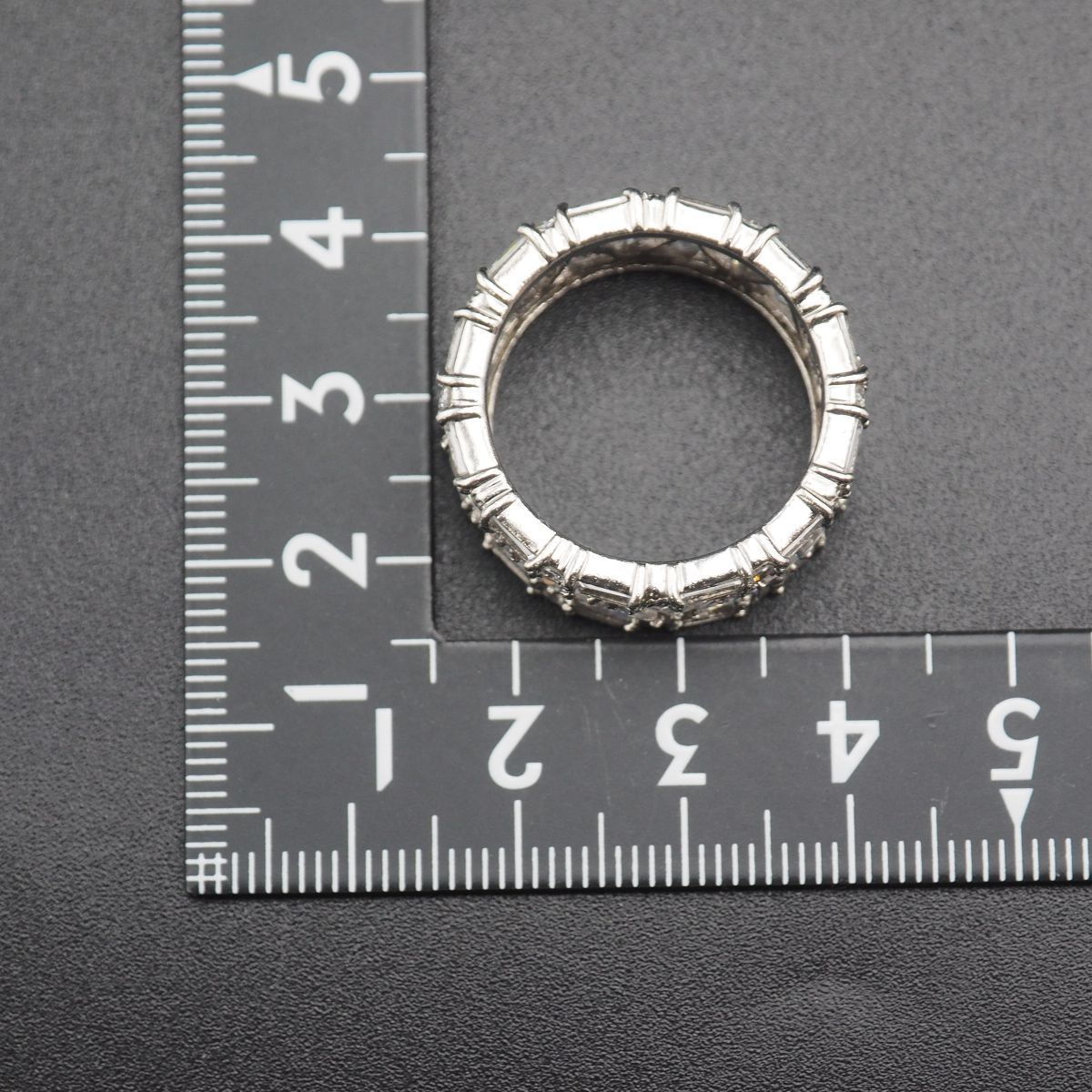 C132 IEI ダイヤモンド 0.06ct 925刻印 リング フルエタニティ パヴェ デザイン シルバー 指輪 4月誕生石 20号
