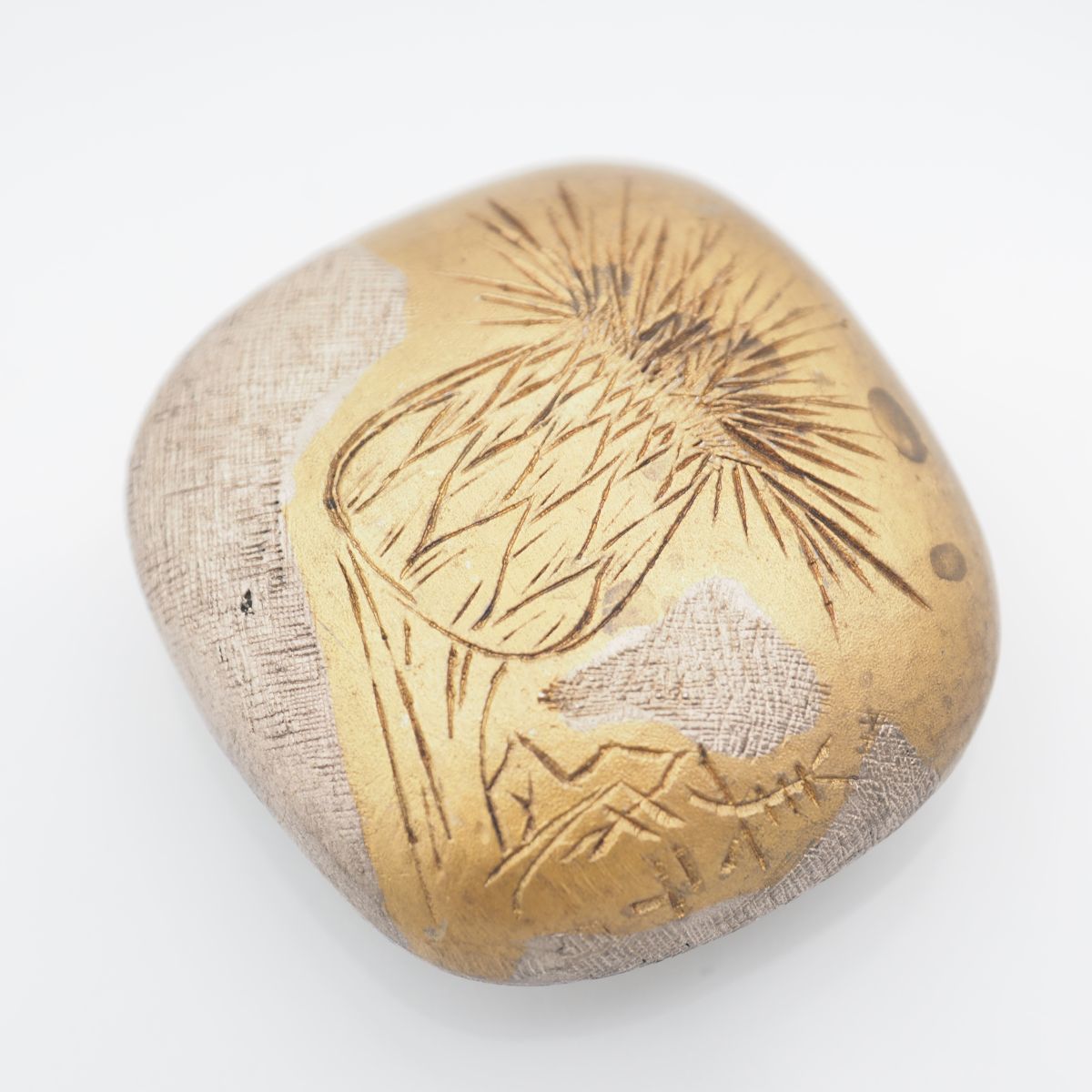 時代金工 和装小物 古銅 能面帯留 時代箱付 M R4979 C317 作家物 帖佐美行作 在銘 美行 銀900刻印 彫金細工 帯留め