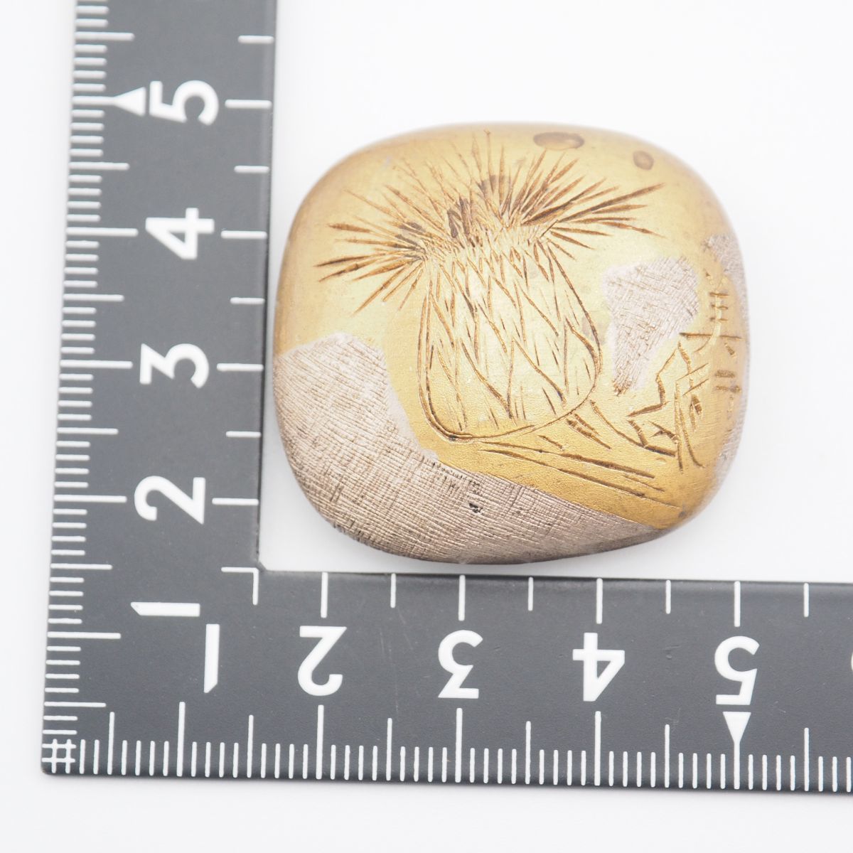 時代金工 和装小物 古銅 能面帯留 時代箱付 M R4979 C317 作家物 帖佐美行作 在銘 美行 銀900刻印 彫金細工 帯留め