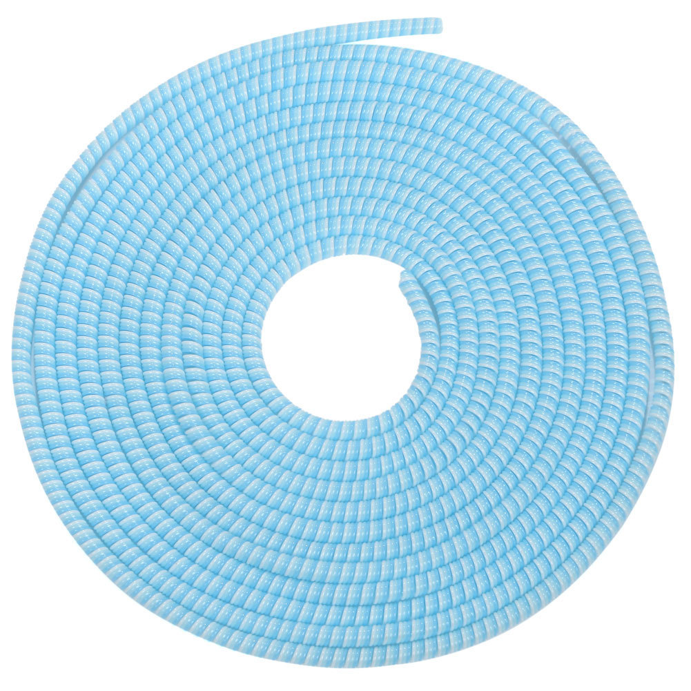 クラッチ ブレーキ スロットルケーブル ワイヤー 配線 ホース カバー 水色 スパイラル チューブ 280cm_画像1