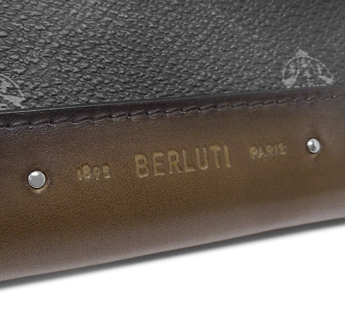 【超美品 ほぼ未使用】 ベルルッティ Berluti ラウンドファスナーコインケース 小銭入れ 財布 レザー ブラック ブラウン メンズ レディース_画像3