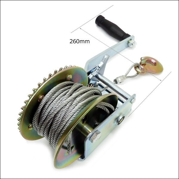 ハンドウインチ ワイヤータイプ 0.5t 500kg 手巻き回転式 重量物の荷積作業に/10_画像5