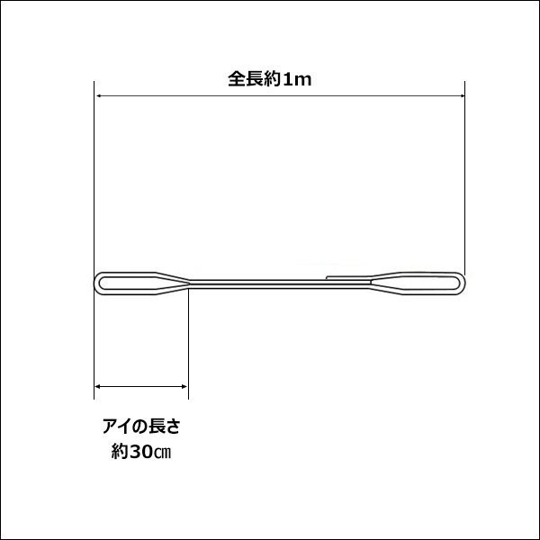 CE規格品 ナイロンベルトスリング ストレート吊1T 25mm×1m 【2本セット】両端アイ型/23Ξ_画像8