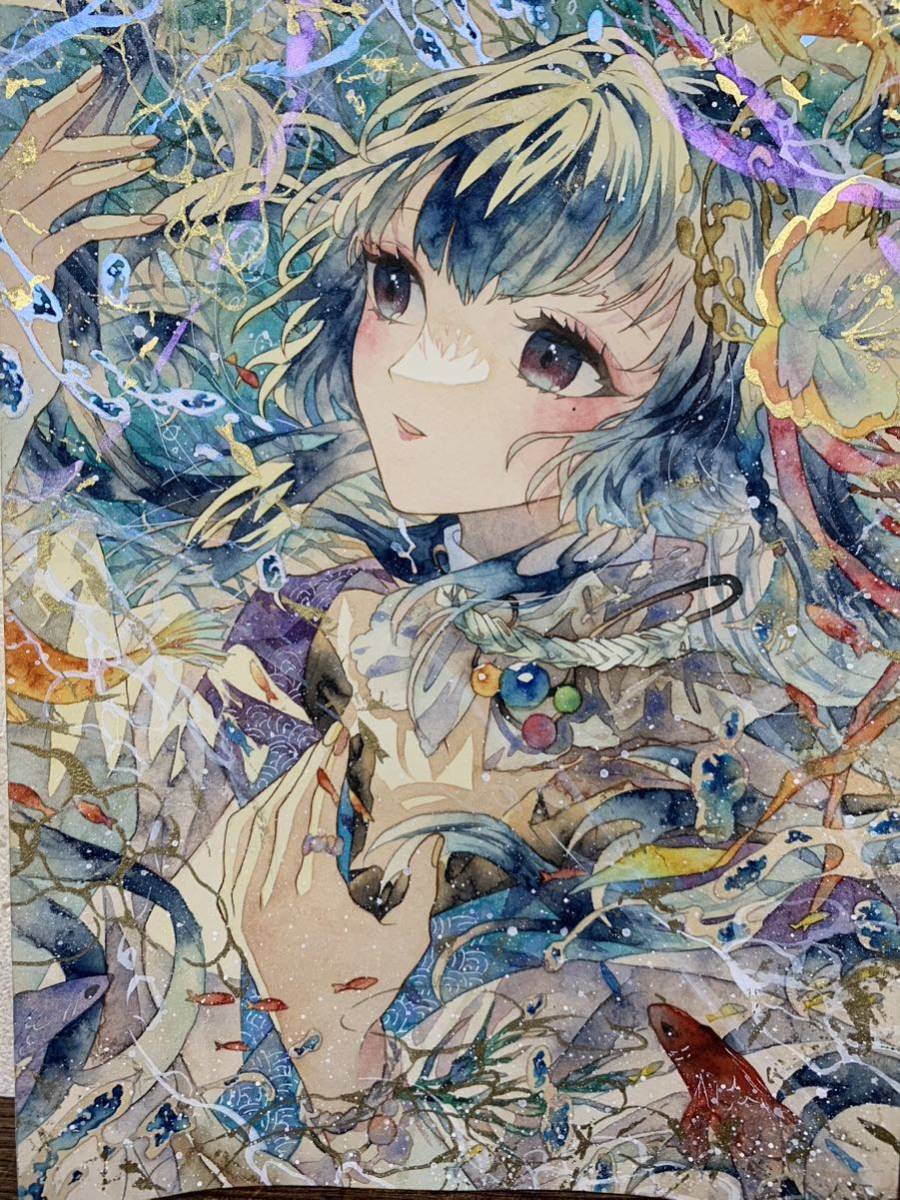 Yahoo!オークション - オリジナル 手描きイラスト 女の子 和風 Yahoo!オークション - オリジナル 手描きイラスト 女の子 和風