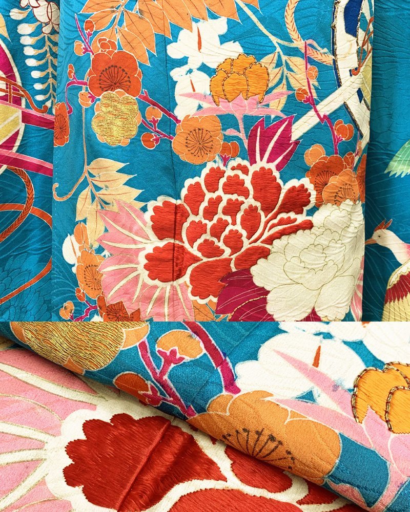 Yahoo!オークション - ◇きものマーチ◇アンティーク着物 振袖 刺繍