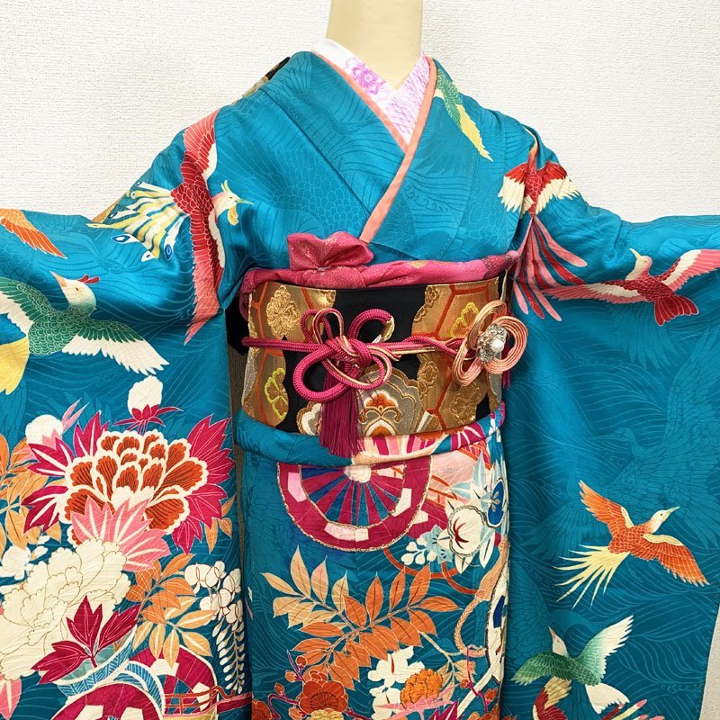 Yahoo!オークション - ◇きものマーチ◇アンティーク着物 振袖 刺繍
