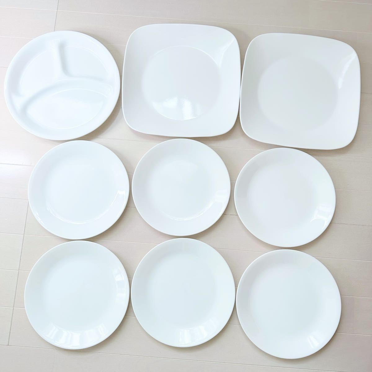 コレール 9枚セット 新品 食器 お皿 ホワイト 白 プレート ランチプレート 大皿 平皿 CORELLE