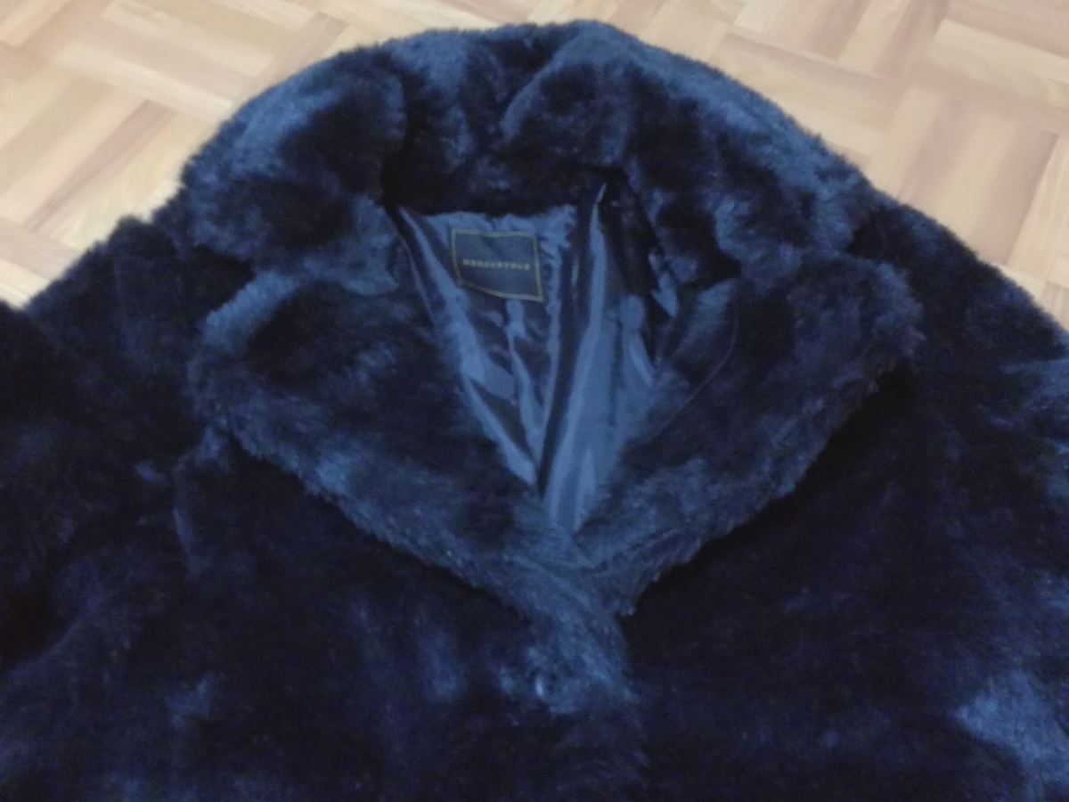 Y4525*MERCURYDUO* eko fur short coat * black *F