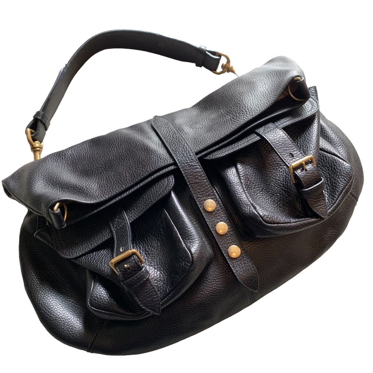 美品 廃盤 J&M DAVIDSON シボ革 2wayレザー ハンドバッグ ショルダー