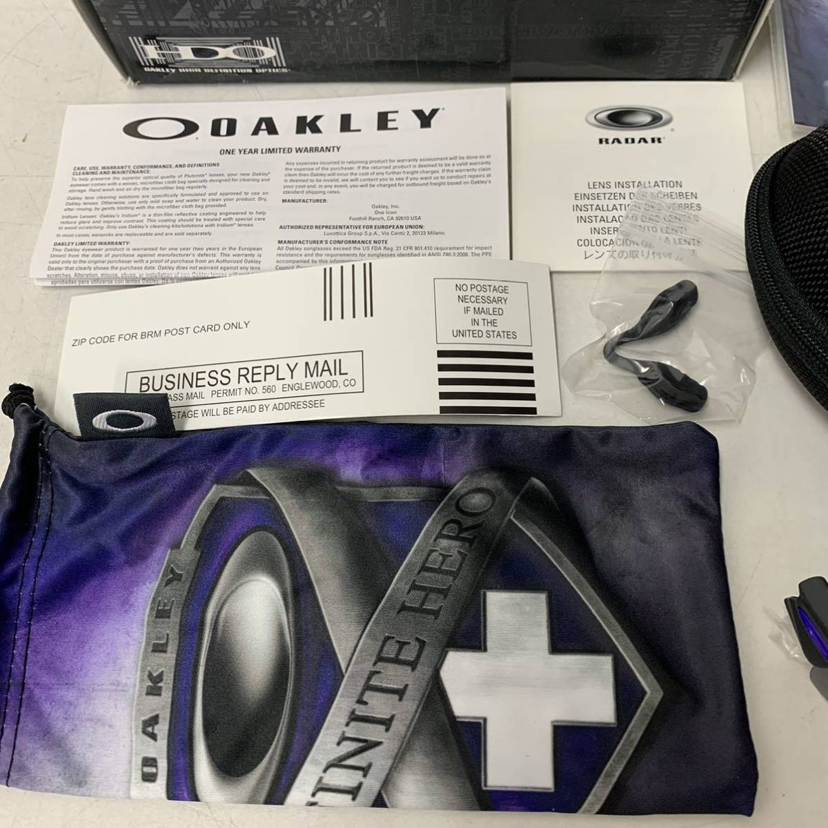 新品未使用 箱付き OAKLEY サングラス Radar path 眼鏡 メガネ 24-27s 132 USA製 アメリカ製 黒 紫 オークリー【送料一律/同梱可能】#74の画像2