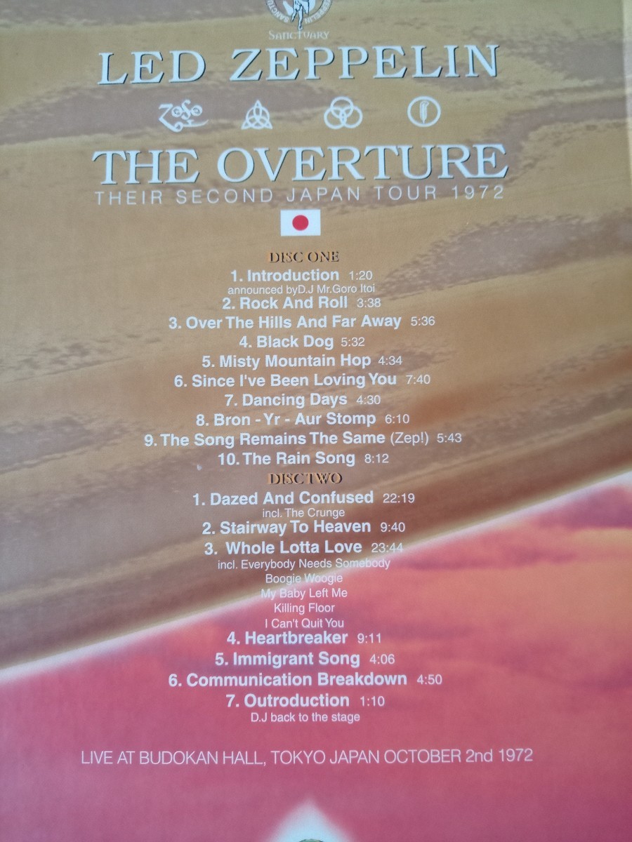 ★レッド・ツェッペリン LED ZEPPELIN★THE OVERTURE★2CD★1972年★TOKYO★中古品★ミニチュアパンフレット、チケット付★Limited Edition