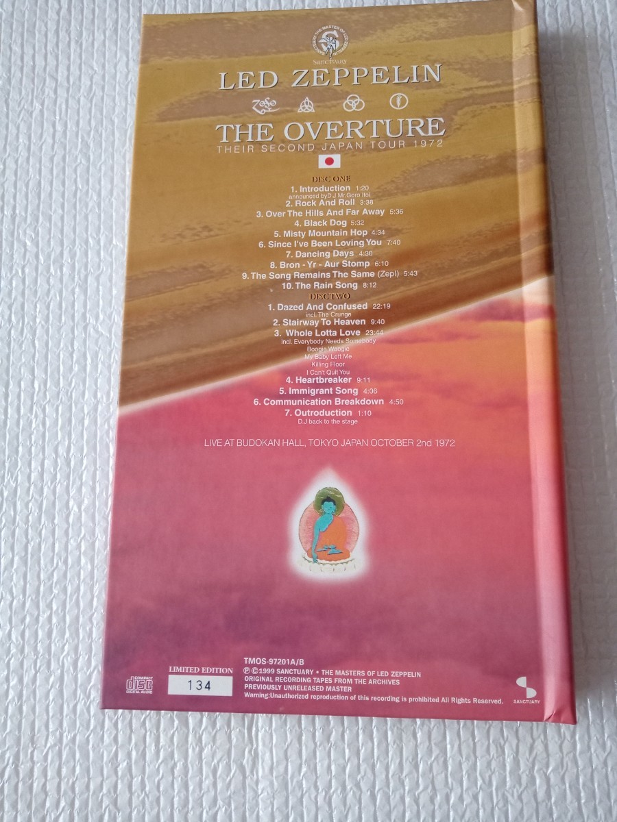 ★レッド・ツェッペリン LED ZEPPELIN★THE OVERTURE★2CD★1972年★TOKYO★中古品★ミニチュアパンフレット、チケット付★Limited Edition