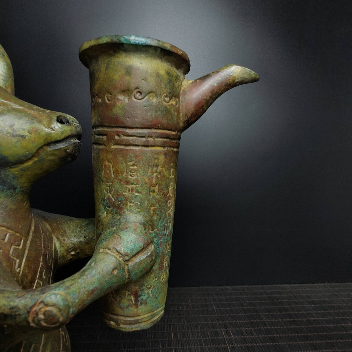 ▽鴻▽ 戦 青銅製 牛杯 置物 古賞物 中国古玩 中国古美術 | www