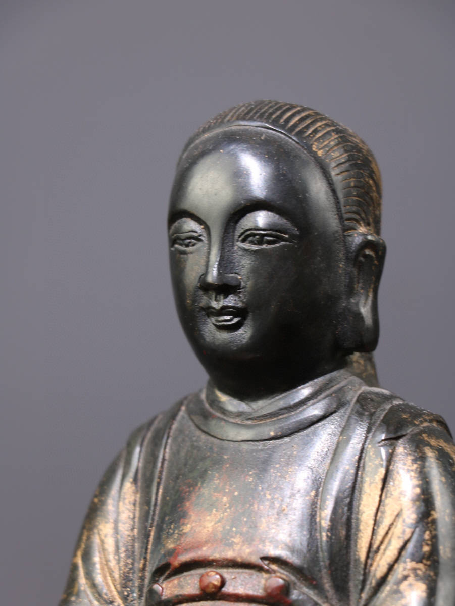 ▽鴻▽ 銅製 泥金 玄武大帝 置物 古賞物 中国古玩 中国古美術