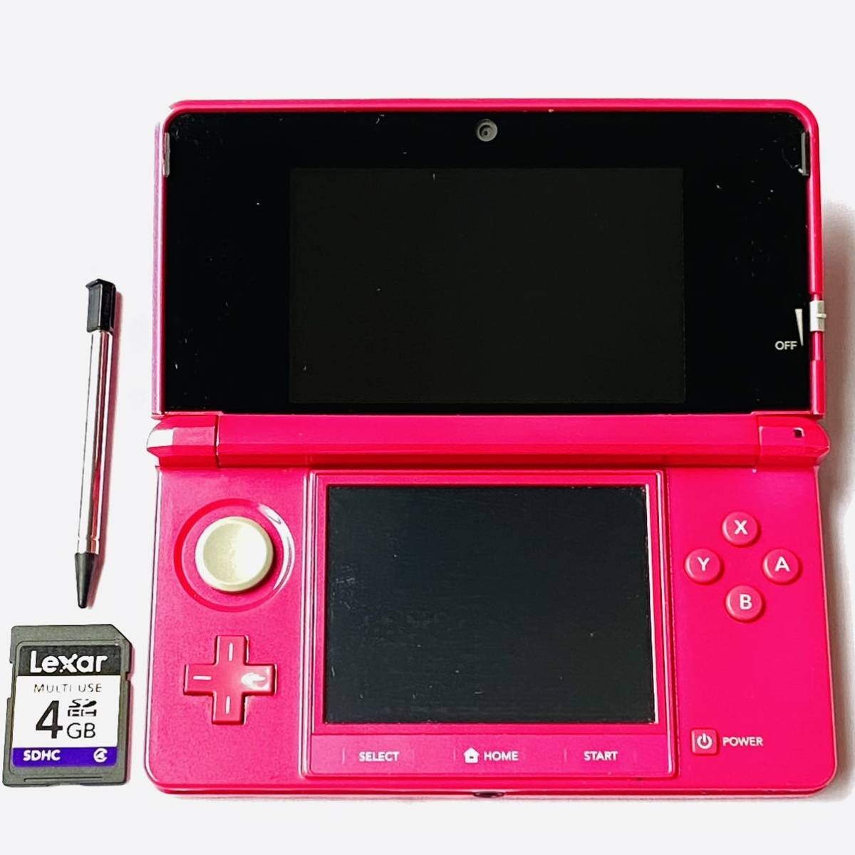 任天堂 Nintendo ニンテンドー 3DS CTR-001 グロスピンク 本体 SDHC4GB タッチペン 中古 動作確認済み 現状品