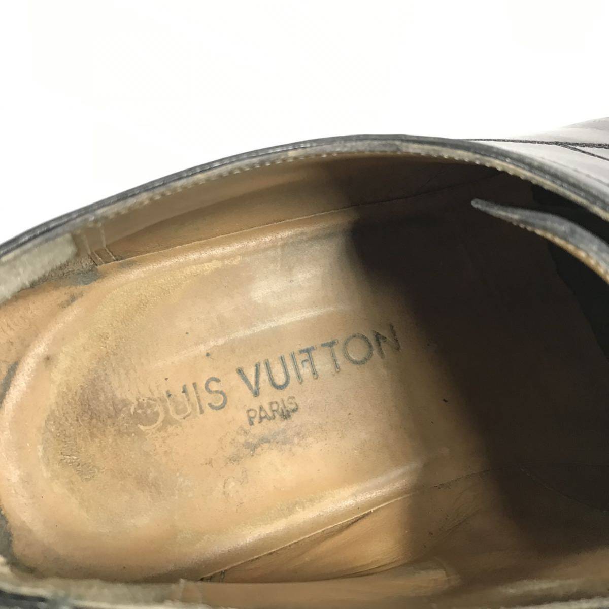 【ルイヴィトン】本物 LOUIS VUITTON 靴 26.5cm 黒 ビジネスシューズ 外羽根式 本革 レザー 男性用 メンズ イタリア製 8_画像9