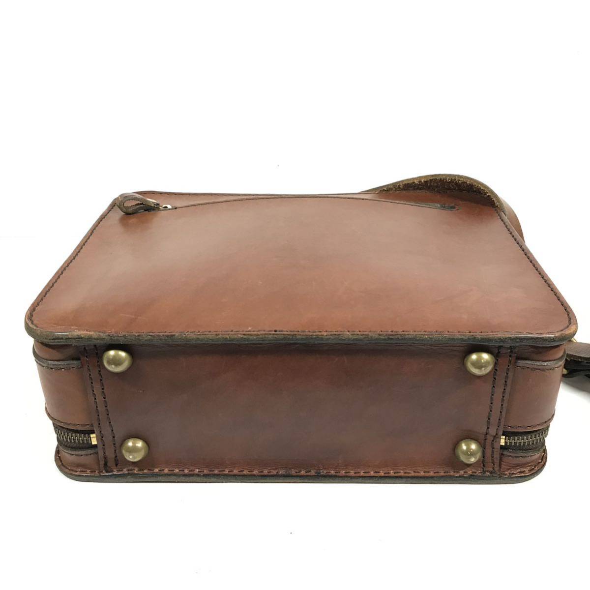 [ hell tsu] genuine article HERZ business bag 2way shoulder bag tea color series attache case trunk case original leather for man men's 