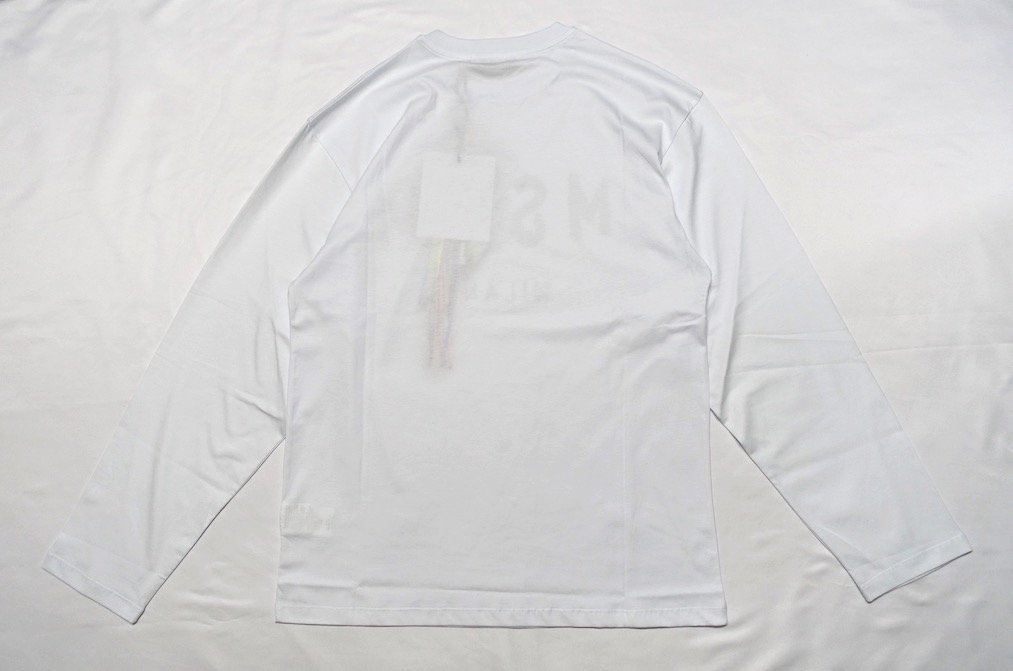 定価2万 新品未使用 MSGM エムエスジーエム ブラッシュロゴ ロングスリーブ Tシャツ 2000MM511 ホワイト 白 コットン メンズ XS 長袖 ロンT_画像6