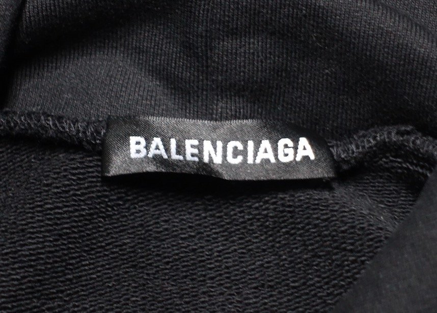 20AW 極美品 BALENCIAGA バレンシアガ GYM WEAR ロゴ オーバーサイズ フーディ 620973 TIVD4 スウェット パーカー ブラック メンズ S_画像2