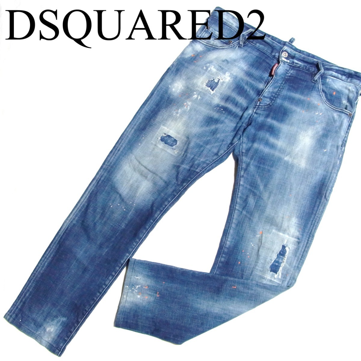 送料込 DSQUARED2 ディースクエアード ペイント デニム 48+climax77.fr