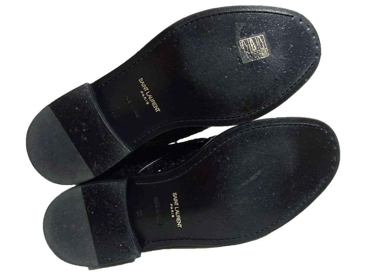 サンローラン パリ スパンコール レザー ブーツ 36 SAINT LAURENT PARIS
