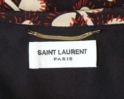 新品同様 15SS サンローラン パリ ハート柄 シルク チュニック ワンピース 40 SAINT LAURENT PARIS_画像5