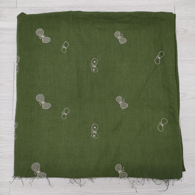 3-0619G◎mina perhonen 未使用 choucho×papaver 刺繍 ファブリック 約