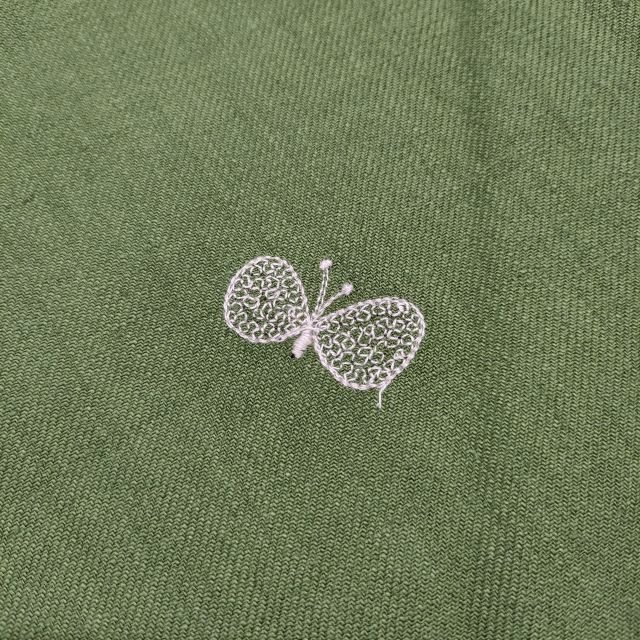 3-0619G◎mina perhonen 未使用 choucho×papaver 刺繍 ファブリック 約