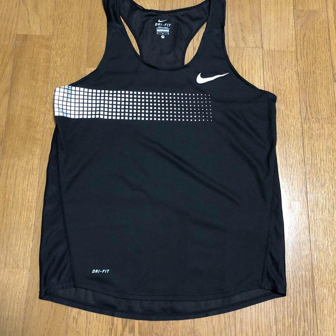 NIKE　ナイキ　ランニングシャツ　ランシャツ　M　黒　シングレット