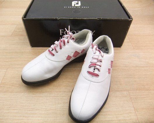 インポート・海外人気ブランド 女性用 ■新品 FJ 白ピンク(v23-23-103) 24.5cm シューズ フットジョイ●eCOMFORT 24.5cm