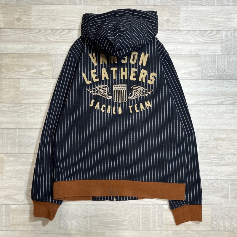 超熱 VANSON/バンソン/ウォバッシュ×刺繍デザイン ジップアップフーデッドブルゾン/ジャケット/Lサイズ/サガラ刺繍/TALONジップ/Lサイズ その他 超熱 VANSON/バンソン/ウォバッシュ×刺繍デザイン ジップアップフーデッドブルゾン/ジャケット/Lサイズ/サガラ刺繍/TALONジップ/Lサイズ その他