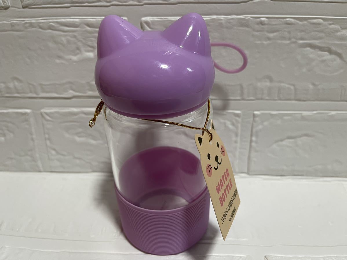 新品☆猫耳　ねこ耳　ネコミミ　水筒　タンブラー　ボトル　ピンク_画像1