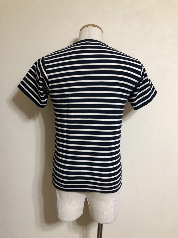 SVOLME OTAK☆ スボルメ ボーダー Tシャツ トップス 半袖 サイズM ネイビー 白 651-41610-0 フットサル_画像2