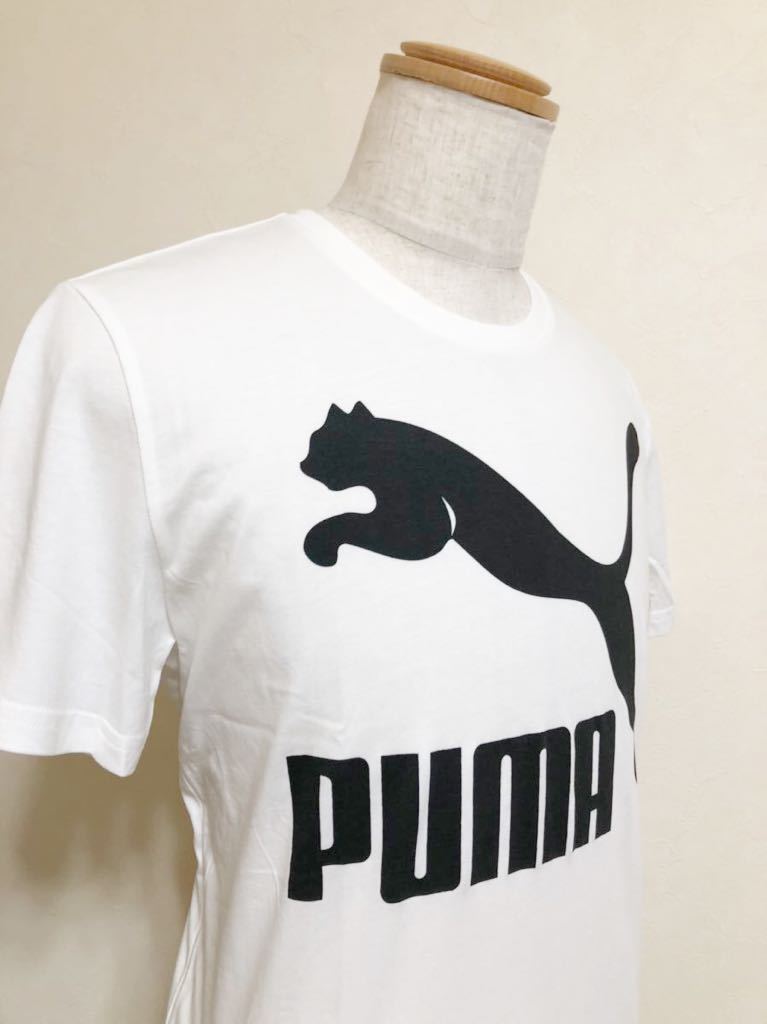 【新品】 PUMA プーマ ビッグロゴ クルーネック Tシャツ トップス ホワイト サイズM 半袖 白 573810_画像9