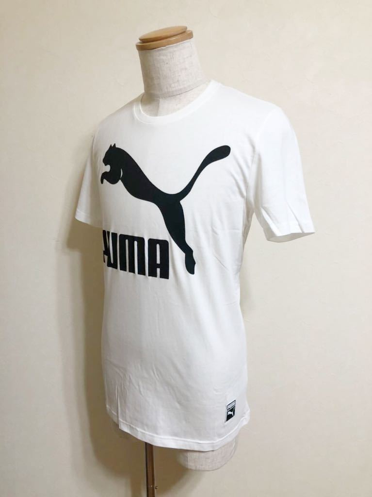 【新品】 PUMA プーマ ビッグロゴ クルーネック Tシャツ トップス ホワイト サイズM 半袖 白 573810_画像6