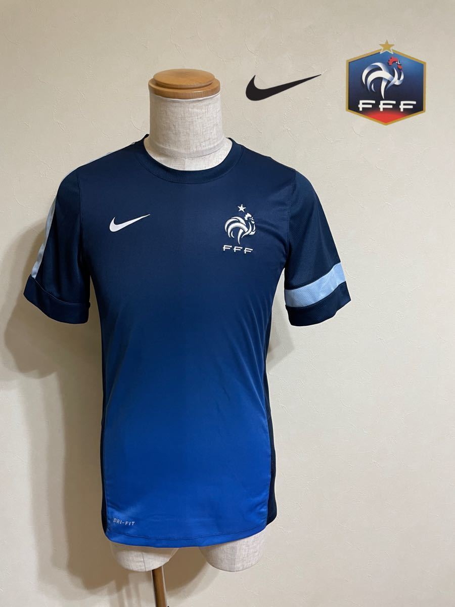 [Красота] Nike Nike Soccer French Sational Team Practice Practic Practing Trabill Wear Tops Size S с коротким рукавом флот