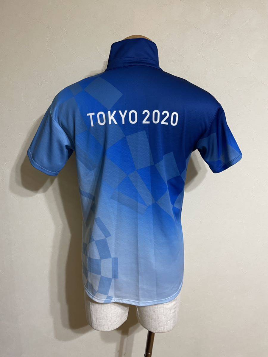 asics アシックス TOKYO2020 スタッフ ドライ ポロシャツ 東京オリンピック パラリンピック ウェア トップス サイズS 半袖 ブルー_画像2