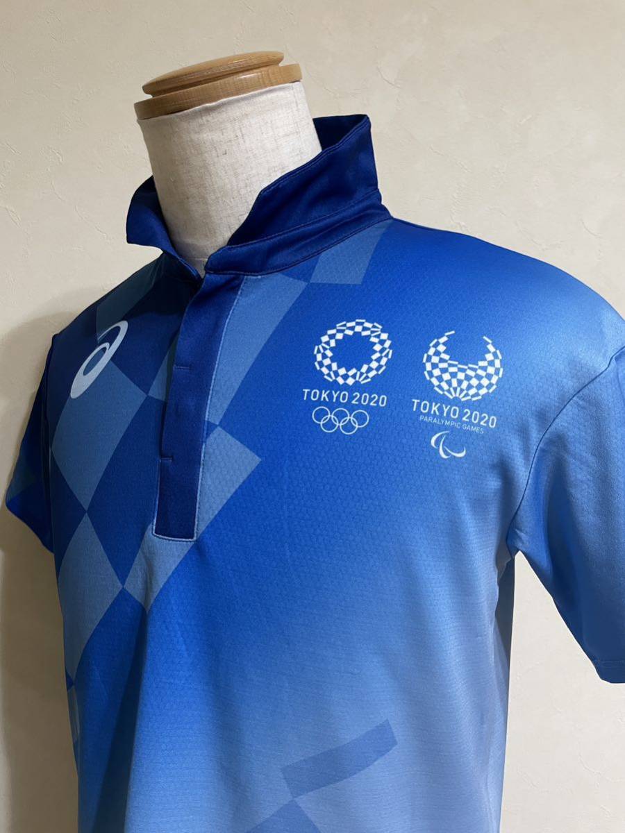 asics アシックス TOKYO2020 スタッフ ドライ ポロシャツ 東京オリンピック パラリンピック ウェア トップス サイズS 半袖 ブルー_画像7