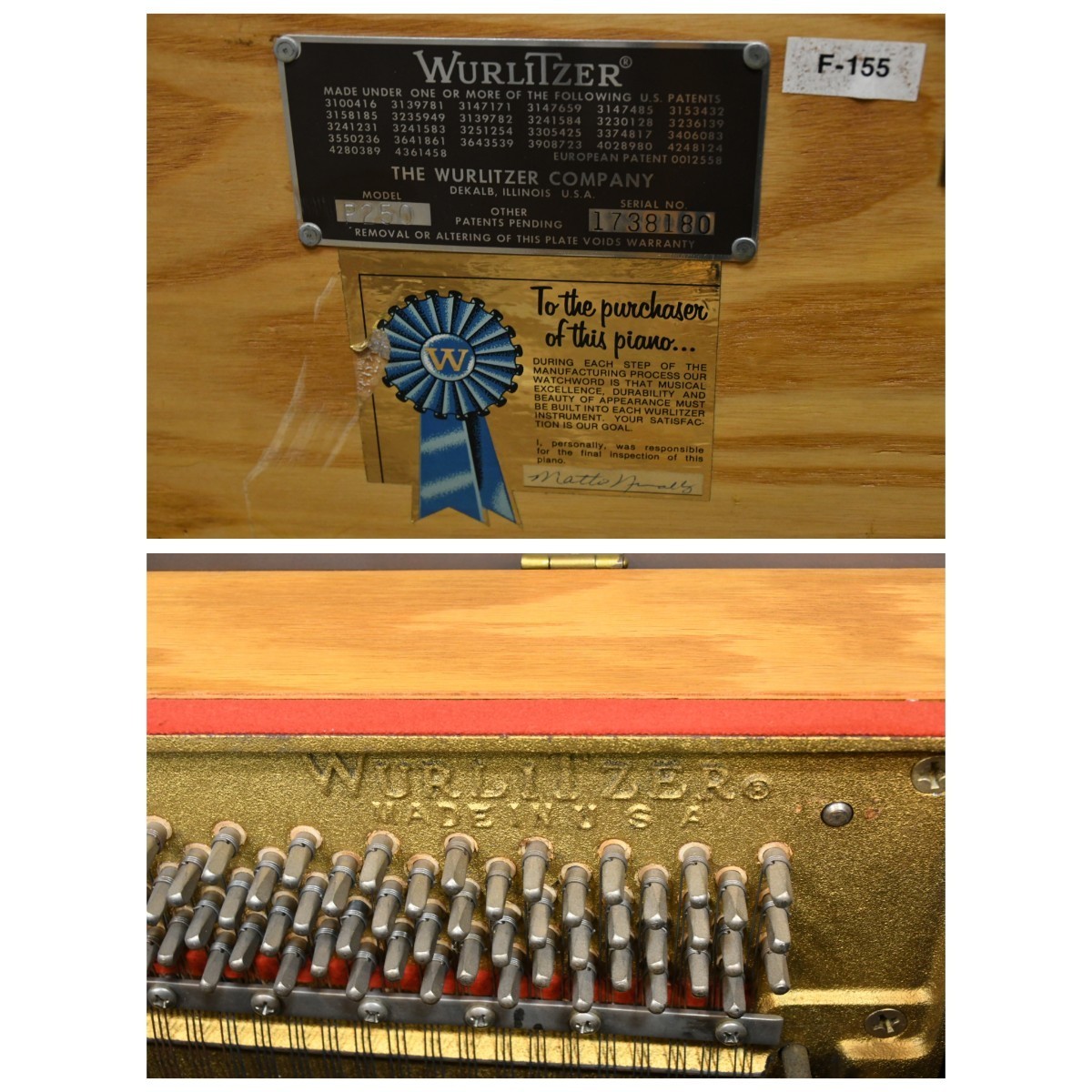 PB3FK35wa-litsa-WURLITZER upright piano P250 America made 88 keyboard 3ps.@ pedal chair attaching present condition goods MADE IN USA cat legs keyboard instruments 