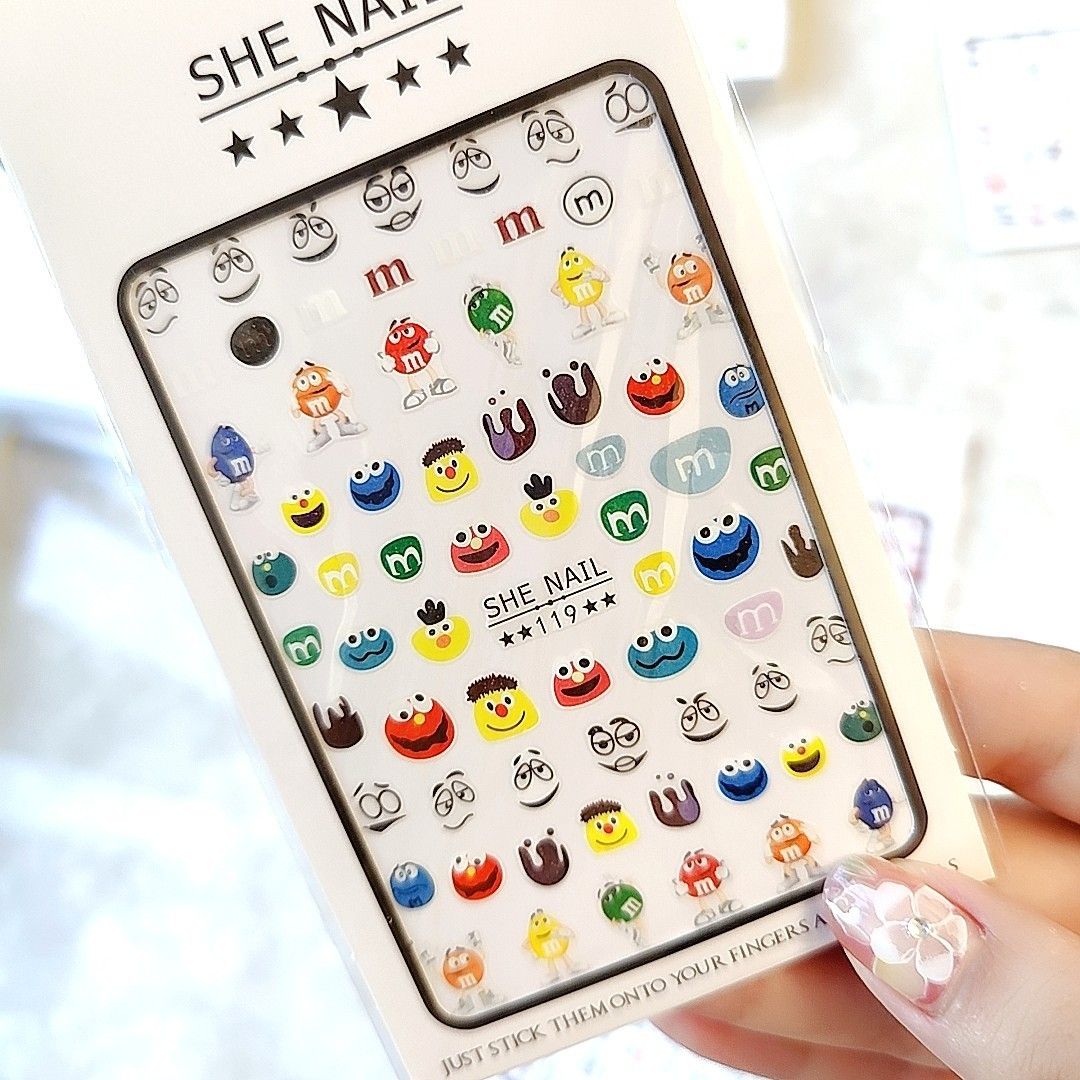 No.SHE119 ネイルシール m&m’s チョコ キャラクター エムアンドエムズ m&m