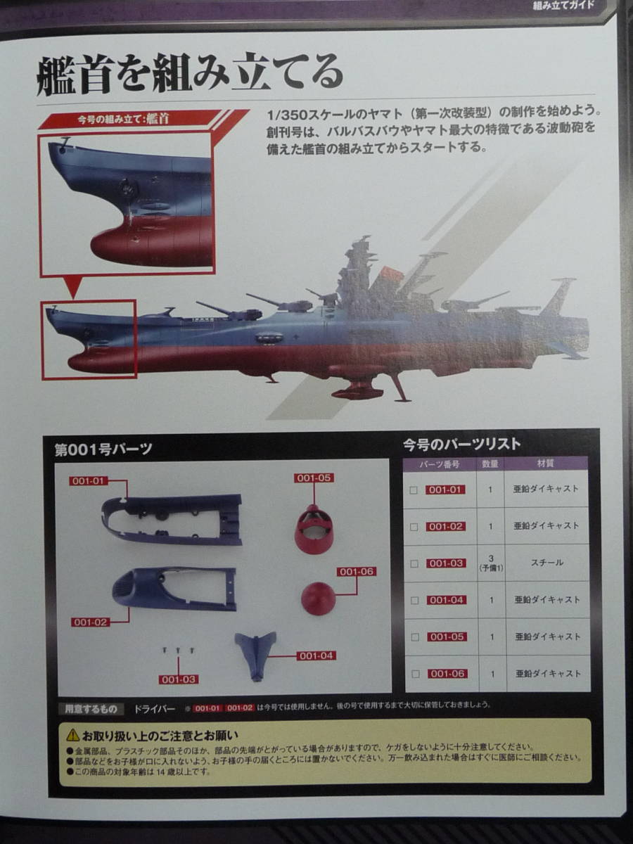  детали только asheto Uchu Senkan Yamato 2202....VoL.001 no. 001 номер .. номер 