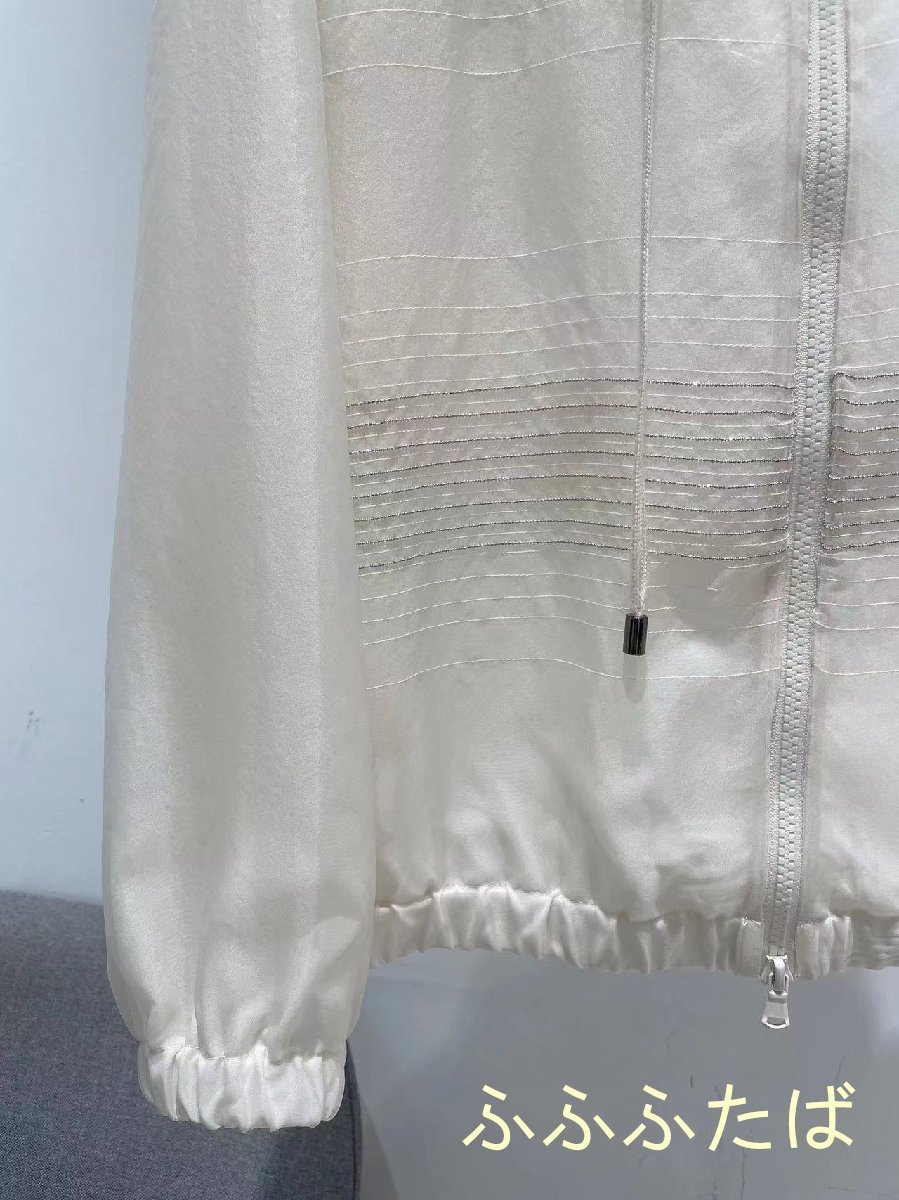 Brunello Cucinelli　ブルネロクチネリ　羽織り　パーカ　夏用　シンプル　レディース　女性　カジュアル　アイボリー　M_画像5